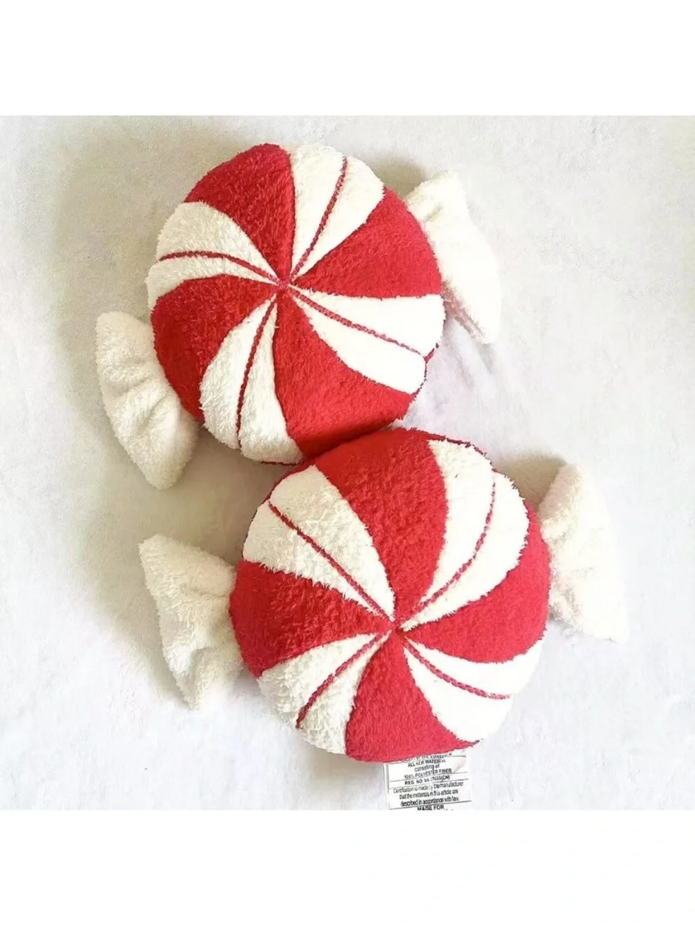 Wondershop Red and White Peppermint Candy Holiday Plush Pillows